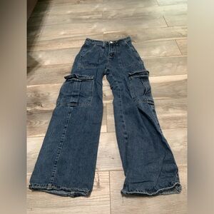 Blue Denim Cargo Pants